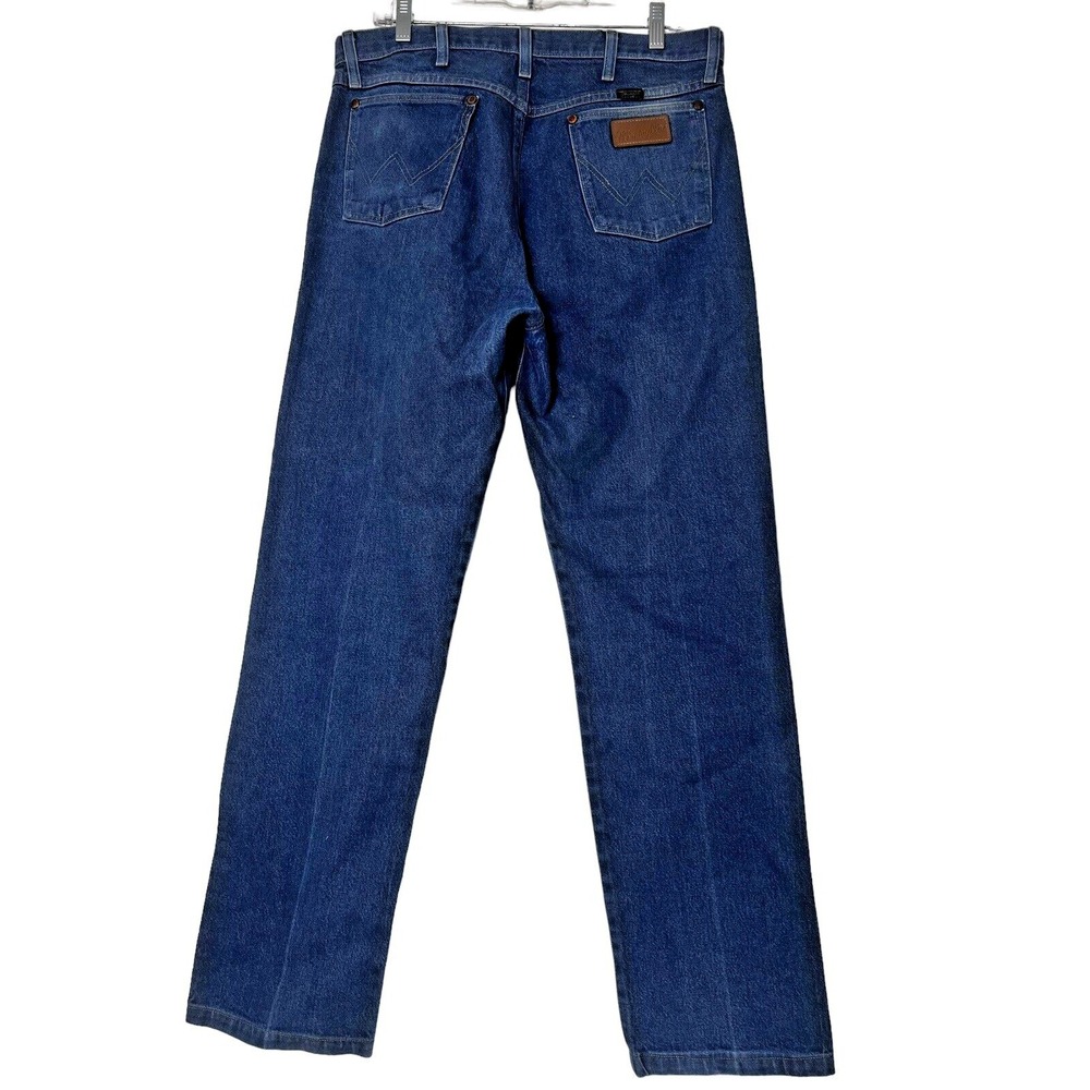 Wrangler Cowboy Cut Original Fit Jeans Mens 34x32 Dark Wash Indigo Straight Leg
